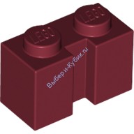 Деталь Лего Кубик Модифицированный 1 х 2 С Углублением Цвет Темно-Красный