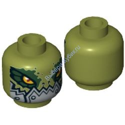 Деталь Лего Голова Минифигурки Цвет Оливковый Зеленый