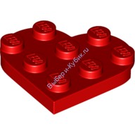 Деталь Лего Пластина Круглая 3 х 3 в Форме Сердца Цвет Красный