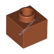 Деталь Лего Кубик Модифицированный 1 х 1 х 2/3 С Открытым Штырьком Цвет Темно-Оранжевый