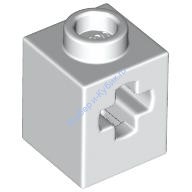 Деталь Лего Техник Кубик 1 х 1 С Отверстием Под Ось Цвет Белый