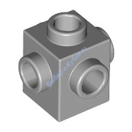 Деталь Лего Кубик Модифицированный 1 х 1 С Штырьками С 4 Сторон Цвет Светло-Серый