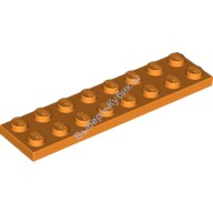 Деталь Лего Пластина 2 х 8 Цвет Оранжевый