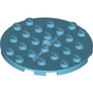 Деталь Лего Пластина Круглая 6 х 6 С Отверстием Цвет Умеренно-Лазурный