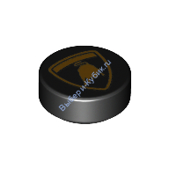 Деталь Лего Плитка Круглая 1 х 1 С Рисунком Цвет Черный