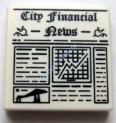 Деталь Лего Плитка 2 х 2 Газета "Городские Финансовые Новости" Цвет Белый