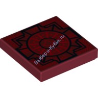 Деталь Лего Плитка 2 х 2 с Рисунком Цвет Темно-Красный