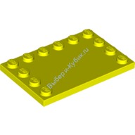 Деталь Лего Плитка Модифицированная 4 х 6 Со Штырьками По Краям Цвет Неоново-Желтый