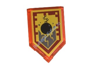 Деталь Лего Плитка Модифицированная 2 х 3 Пятиугольная С Рисунком Цвет Прозрачно-Неоново-Оранжевый