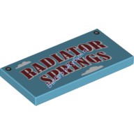 Деталь Лего Плитка 2 х 4 с Радиатор Спрингс Цвет Умеренно-Лазурный
