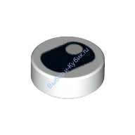 Деталь Лего Плитка Круглая 1 х 1 С Рисунком Цвет Белый