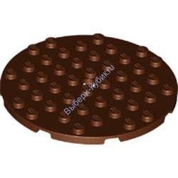 Деталь Лего Пластина Круглая 8 х 8 С Отверстием Цвет Коричневый