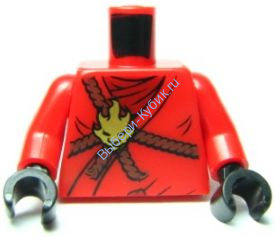 Деталь Лего Торс С Рисунком Цвет Красный
