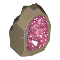 Деталь Лего Камень 1 х 1 с Блестящим Прозрачно-Розовым Кристаллом Цвет Темно-Песочный