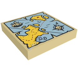 Деталь Лего Плитка 2 х 2 Карта Цвет Песочный