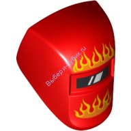 Деталь Лего Шлем С Рисунком Цвет Красный