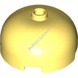 Деталь Лего Кубик Круглый 3 x 3 x 1 1/3 Верх Купола - Пустотелый Штырек Цвет Ярко-Светло-Желтый