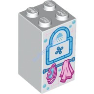 Деталь Лего Кубик С Рисунком 2 х 2 х 3 Полотенце и Маска Цвет Белый