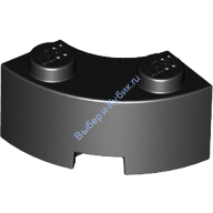 Деталь Лего Кубик Круглый Угол 2 х 2 С Усиленным Нижним Креплением Цвет Черный