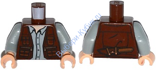 Деталь Лего Торс С Рисунком Цвет Темно-Коричневый