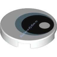 Деталь Лего Плитка Круглая 2 х 2 С Глазом И Радужкой Цвет Белый