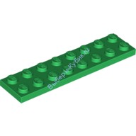 Деталь Лего Пластина 2 х 8 Цвет Зеленый