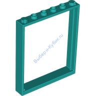Деталь Лего Окно 1 х 6 х 6 Плоское Цвет Темно-Бирюзовый