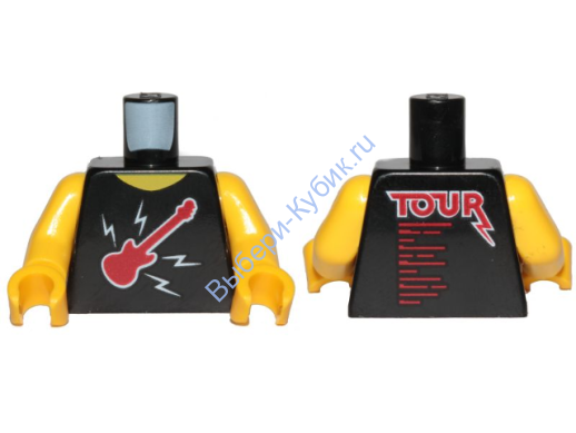 Деталь Лего Торс С Рисунком Цвет Черный