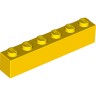 Кубик 1 х 6, Цвет: Желтый