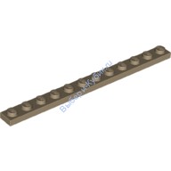 Деталь Лего Пластина 1 х 12 Цвет Темно-Песочный