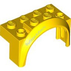 Деталь Лего Брызговик 4 x 2 1/2 x 2 С Круглой Дугой Цвет Желтый