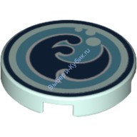 Деталь Лего Плитка Круглая 2 х 2 с Водными Силами Эльфов Цвет Светлая Аква