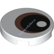 Деталь Лего Плитка Круглая 2 х 2 с Глазом и Радужкой Цвет Белый