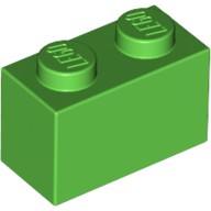 Кубик 1 х 2, Цвет: Ярко Зеленый