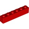 Кубик 1 х 6, Цвет: Красный