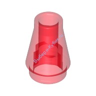 Деталь Лего Конус 1 х 1 С Верхним Пазом Цвет Прозрачно-Красный