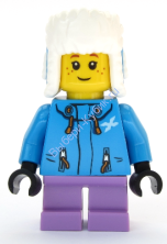 Минифигурка Лего Сити - Девушка - Темно-лазурная куртка