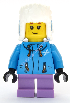 Минифигурка Лего Сити - Девушка - Темно-лазурная куртка