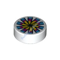 Деталь Лего Плитка Круглая 1 х 1 С Рисунком Цвет Белый