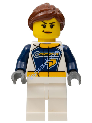 Минифигурка Лего Сити - Dragster Transport Truck Driver, GEAR Logo