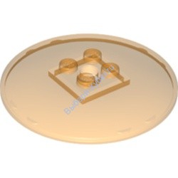 Деталь Лего Тарелка 6 х 6 Перевернутая - Закрытые Штырьки Цвет Прозрачно-Оранжевый