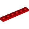 Деталь Лего Пластина 1 х 6 Цвет Красный