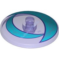 Деталь Лего Тарелка (Радар) 4 х 4 Перевернутая С Закрытым Штырьком С Рисунком Цвет Прозрачно-Фиолетовый