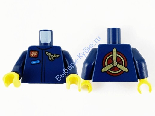 Деталь Лего Торс С Рисунком Цвет Темно-Синий