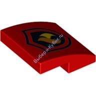 Деталь Лего Скос Закругленный 2 x 2 x 2/3 Без Штырьков С Рисунком Цвет Красный