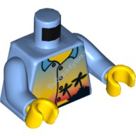 Деталь Лего Торс С Рисунком Цвет Голубой
