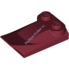 Деталь Лего Кубик Модифицированный 3 x 2 x 2/3 С Двумя Штырьками И Наконечником Крыла Цвет Темно-Красный