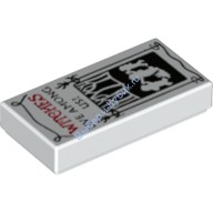 Деталь Лего Плитка 1 х 2 С Рисунком и Надписью"ВЕДЬМЫ ЖИВУТ СРЕДИ НАС!" Цвет Белый