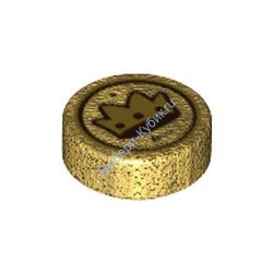 Деталь Лего Плитка Круглая 1 х 1 С Рисунком Цвет Перламутрово-Золотой