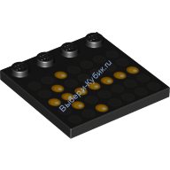 Деталь Лего Плитка Модифицированная 4 х 4 с Штырьками по Краям с Указывающей Стрелкой Цвет Черный